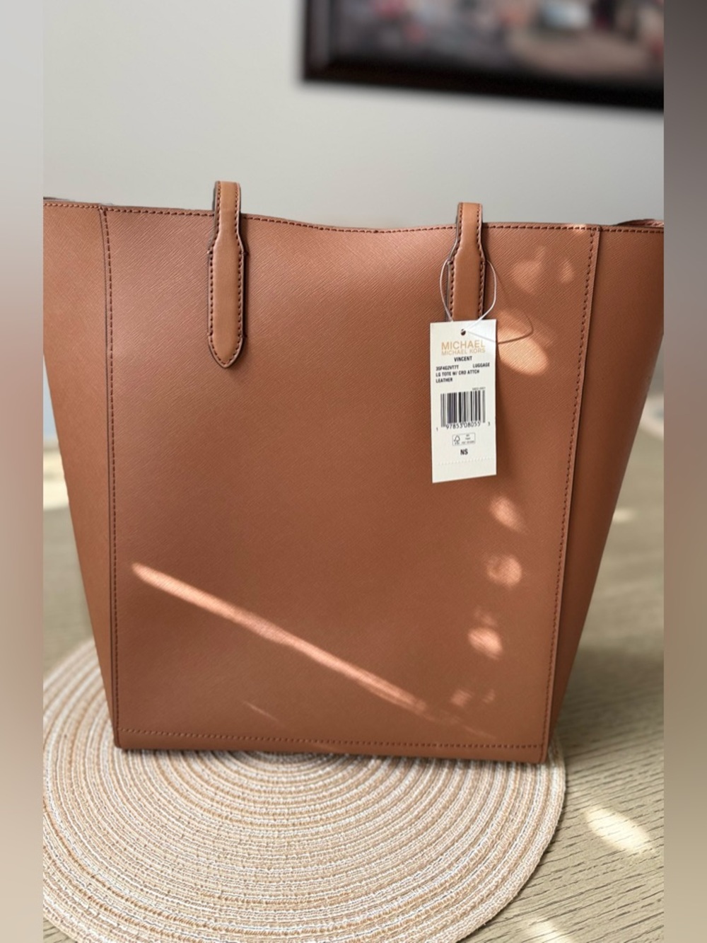 Michael Kors Brown Vincent Large Saffiano Leather Tote Bag With Card Case - Picture 2 of 5
